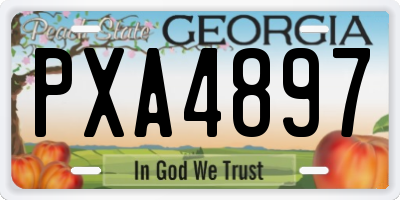 GA license plate PXA4897