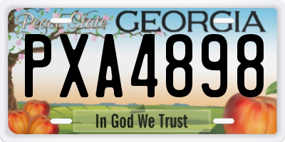 GA license plate PXA4898