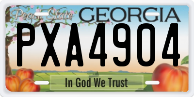 GA license plate PXA4904