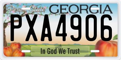 GA license plate PXA4906