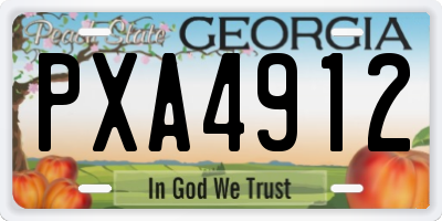 GA license plate PXA4912