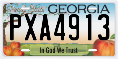 GA license plate PXA4913