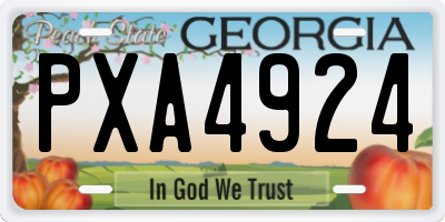 GA license plate PXA4924