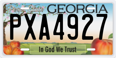 GA license plate PXA4927