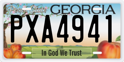 GA license plate PXA4941