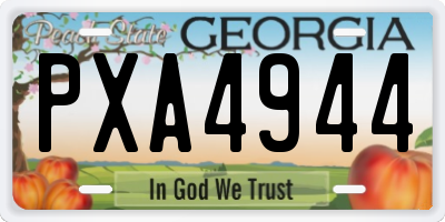 GA license plate PXA4944