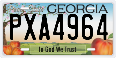 GA license plate PXA4964