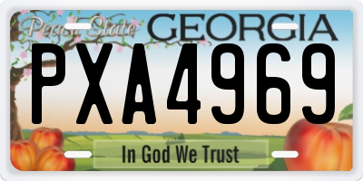 GA license plate PXA4969