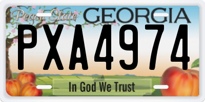 GA license plate PXA4974