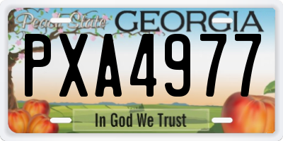 GA license plate PXA4977