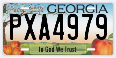 GA license plate PXA4979