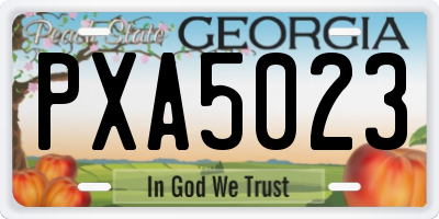 GA license plate PXA5023