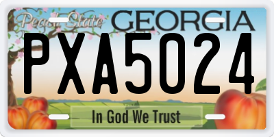 GA license plate PXA5024