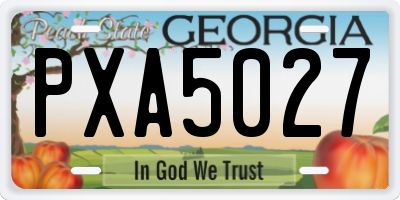GA license plate PXA5027