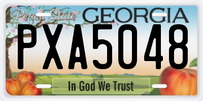GA license plate PXA5048