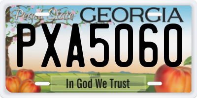 GA license plate PXA5060