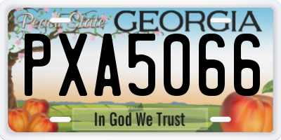 GA license plate PXA5066