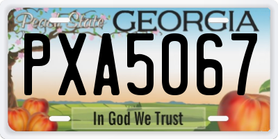 GA license plate PXA5067