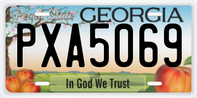 GA license plate PXA5069
