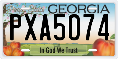 GA license plate PXA5074