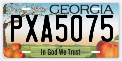 GA license plate PXA5075