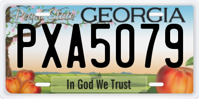 GA license plate PXA5079