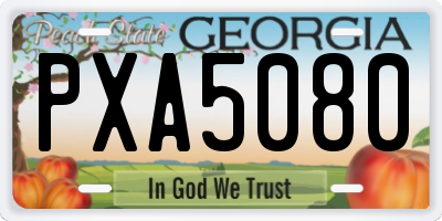 GA license plate PXA5080