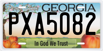 GA license plate PXA5082