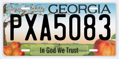 GA license plate PXA5083