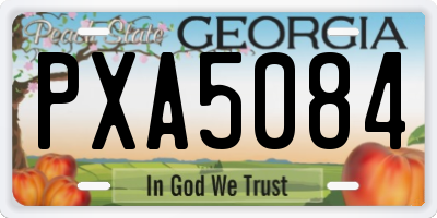 GA license plate PXA5084
