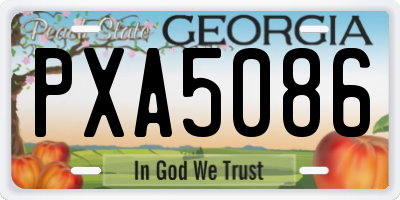 GA license plate PXA5086