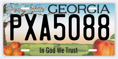 GA license plate PXA5088