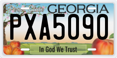 GA license plate PXA5090