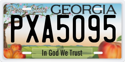 GA license plate PXA5095