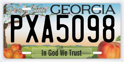GA license plate PXA5098