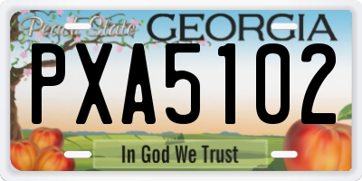 GA license plate PXA5102