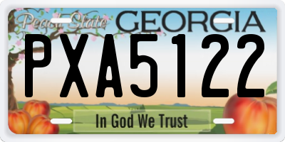 GA license plate PXA5122