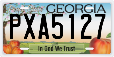 GA license plate PXA5127