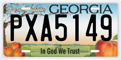 GA license plate PXA5149