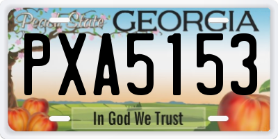 GA license plate PXA5153