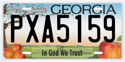 GA license plate PXA5159