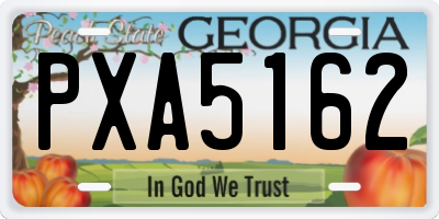 GA license plate PXA5162