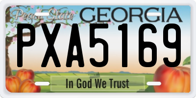 GA license plate PXA5169