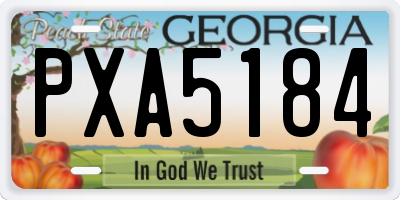 GA license plate PXA5184