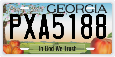 GA license plate PXA5188