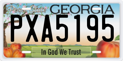 GA license plate PXA5195