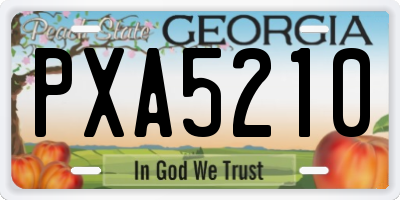 GA license plate PXA5210