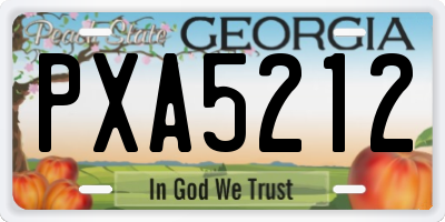GA license plate PXA5212