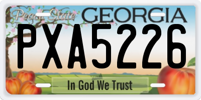 GA license plate PXA5226