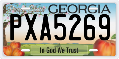 GA license plate PXA5269